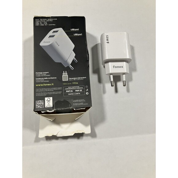 European Plug Travel Adapter with 2USB, Power Plug Charger Tested - Picture 2 of 2